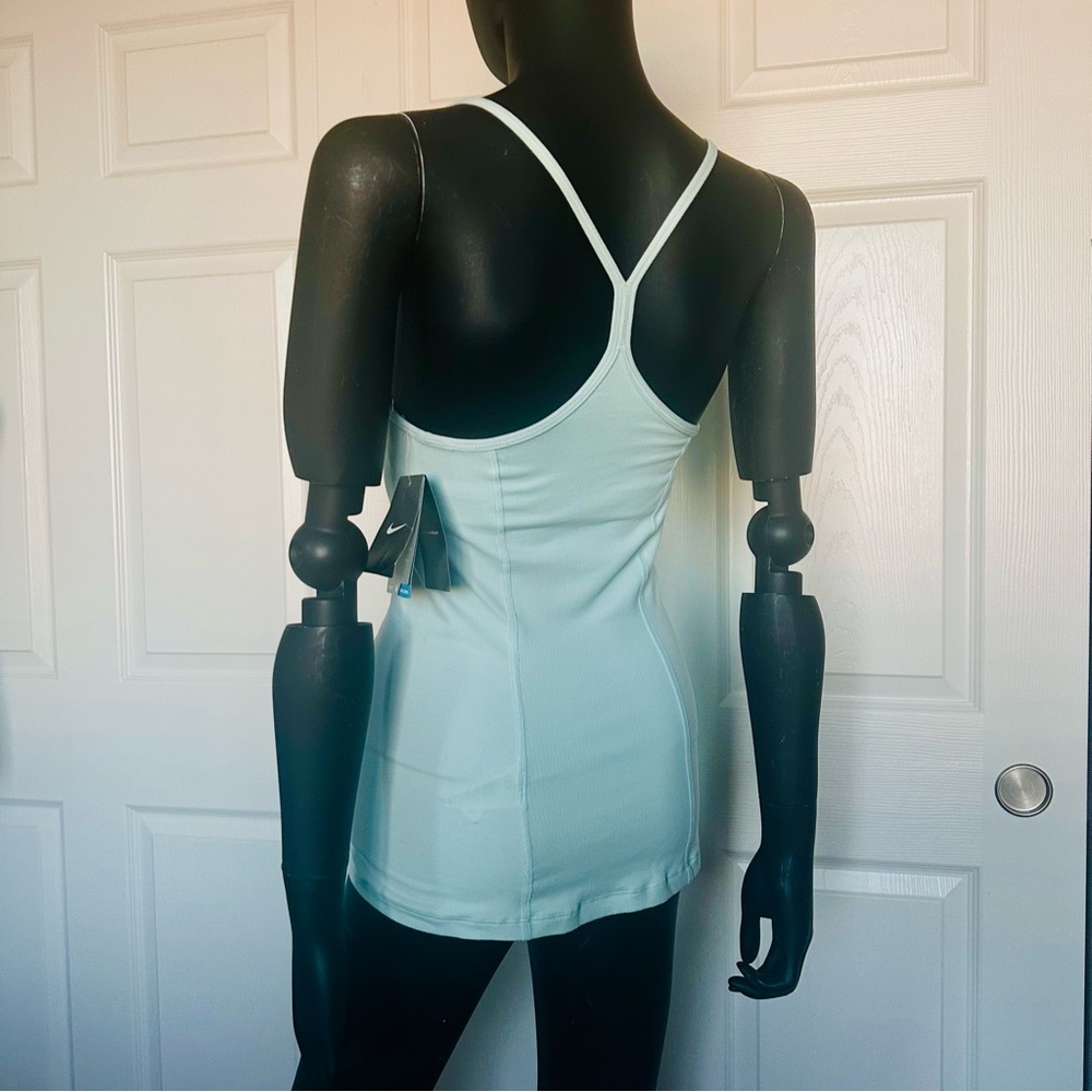 NWT Nike Women Light Blue Racerback Tank Top XS w/Soft Bra built in